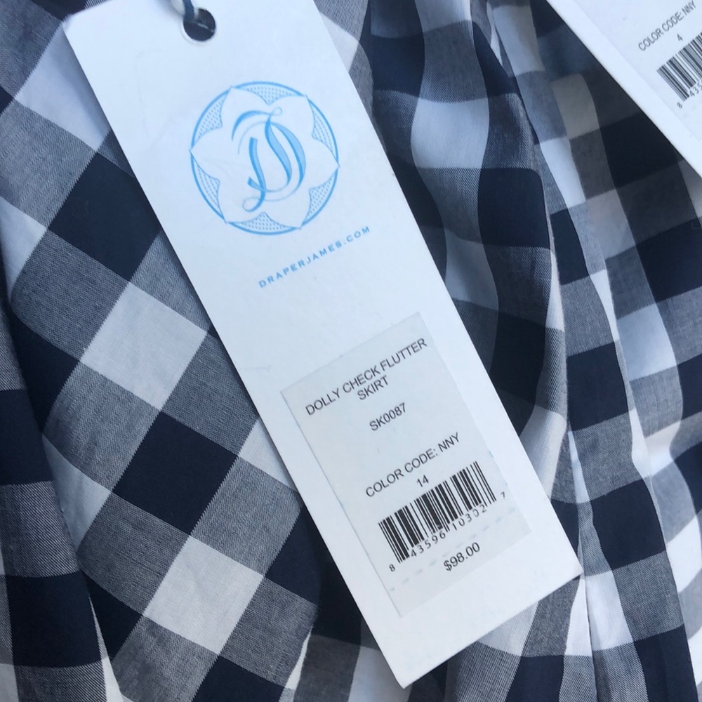 NWT Draper James Dolly Check Flutter Skirt - Picture 3 of 6